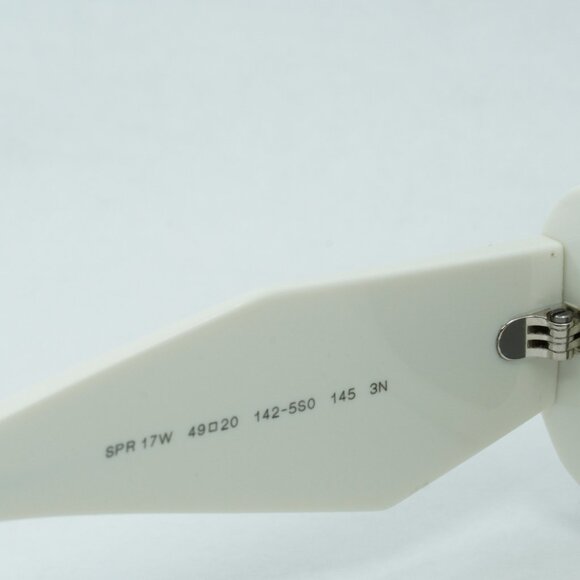 Prada PR17WS 1425S0 Sunglasses Talc Rectangle Frame, Dark Grey Lenses - Picture 9 of 14